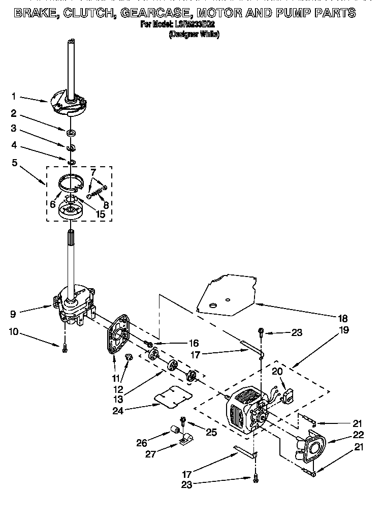 BRAKE, CLUTCH, GEARCASE, MOTOR AND PUMP PARTS