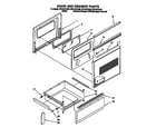 Whirlpool RF310PXDW0 door and drawer parts diagram