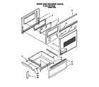 Whirlpool 4RF310PXDQ0 door and drawer parts diagram