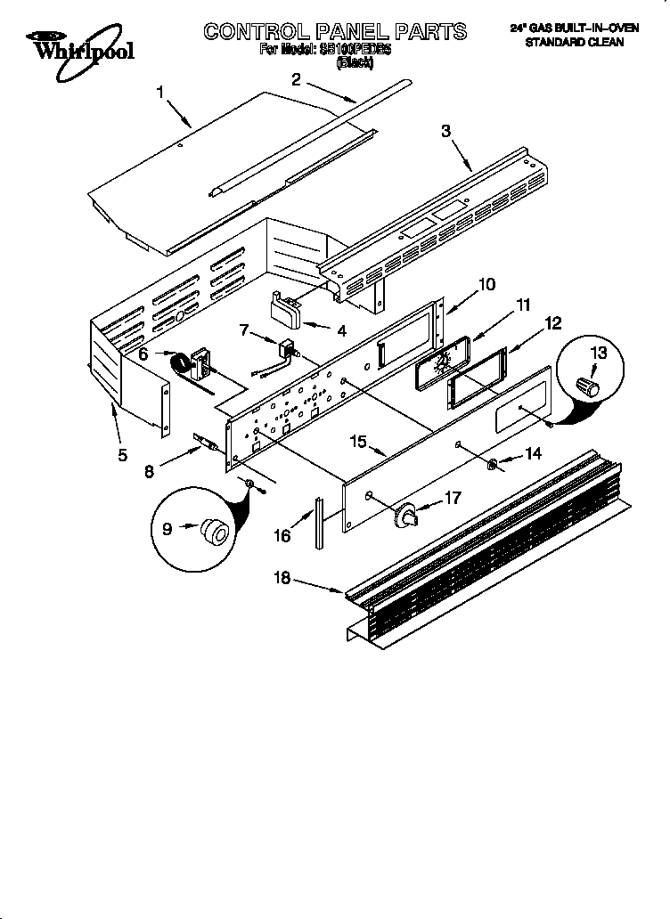 Control panel parts