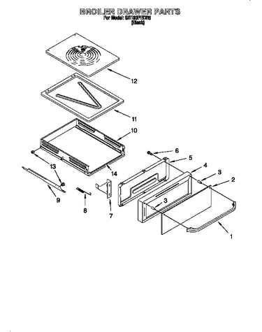 Broiler drawer parts