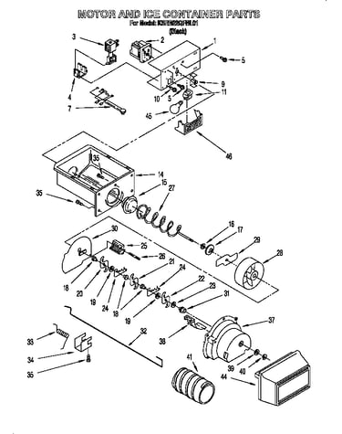 Motor and ice container parts