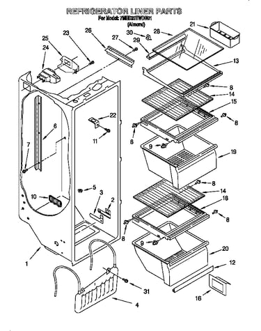 Refrigerator liner parts