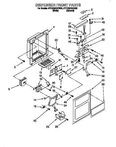 Dispenser front parts