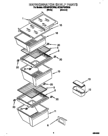 Refrigerator shelf parts
