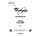 Whirlpool ET14JKXWW01 cover page diagram