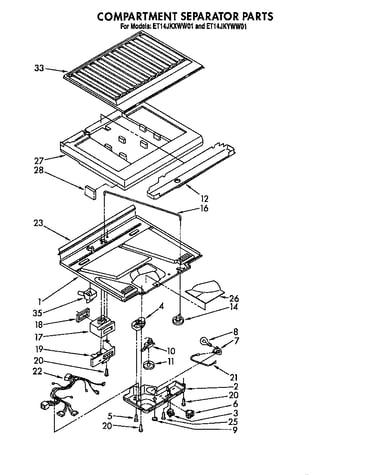 Compartment separator parts