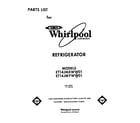 Whirlpool ET14JMXWN01 cover page diagram