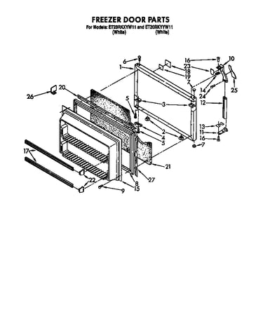 Freezer door parts