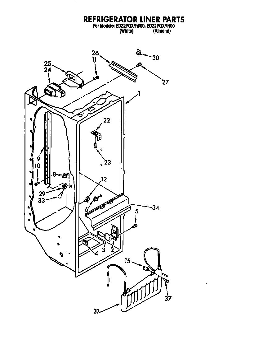 Refrigerator liner parts