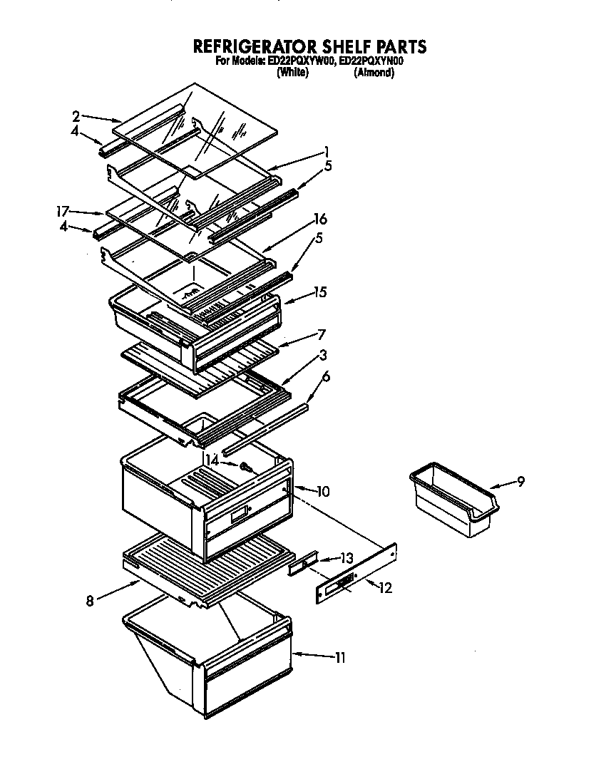 REFRIGERATOR SHELF PARTS