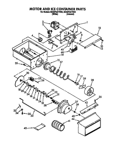 Motor and ice container parts