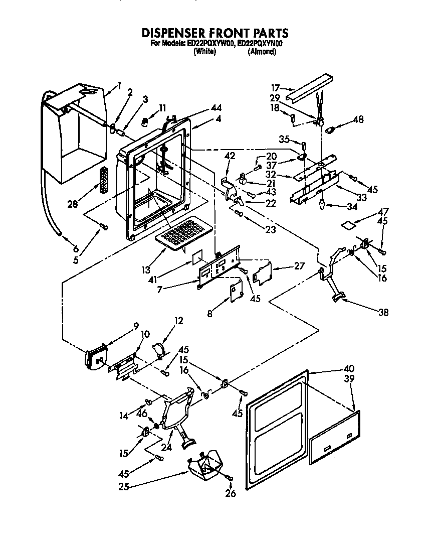 Dispenser front parts