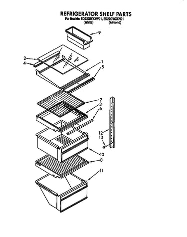 Refrigerator shelf parts