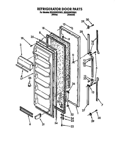 Refrigerator door parts