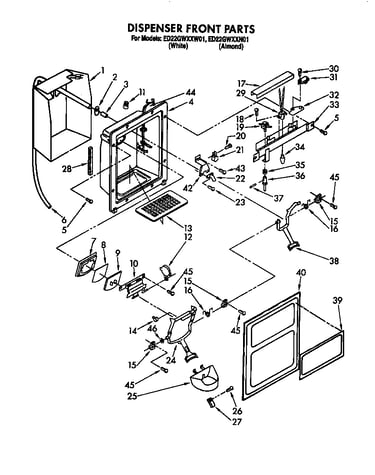 Dispenser front parts