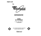 Whirlpool ED19TKXMWR0 cover page diagram