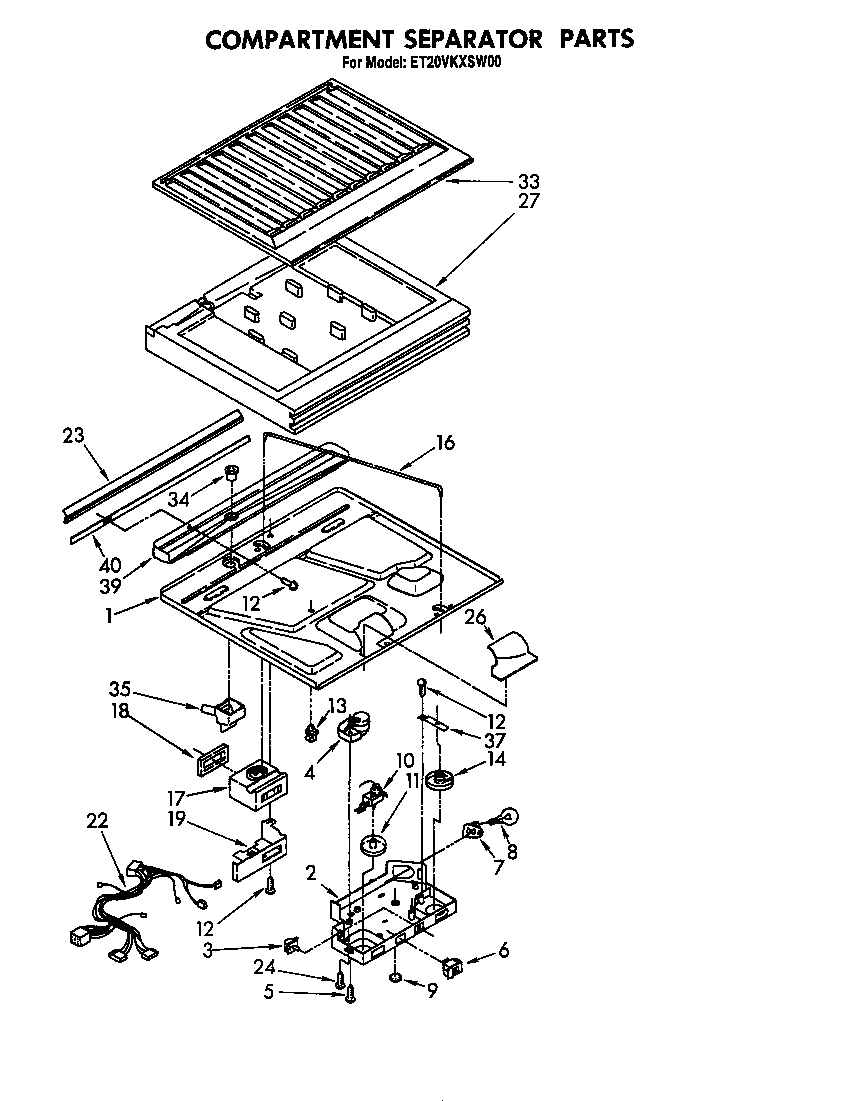 Compartment separator parts