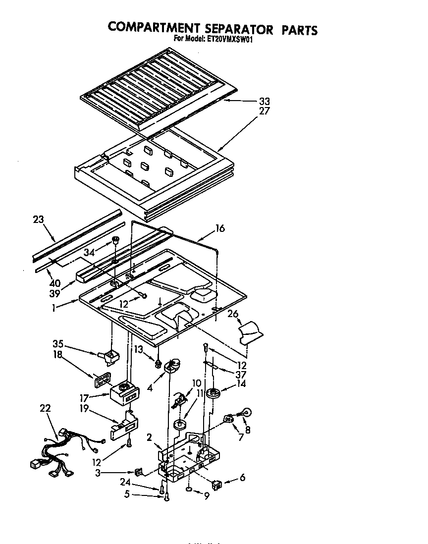 Compartment separator parts