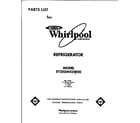 Whirlpool ET20GMXSW00 cover page diagram