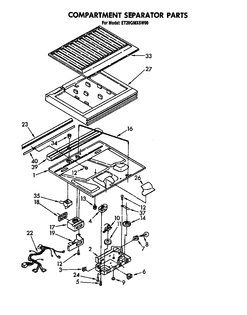 Compartment separator parts