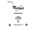 Whirlpool ET16JKXSW03 front cover diagram