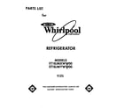 Whirlpool ET18JMXWN00 front cover diagram