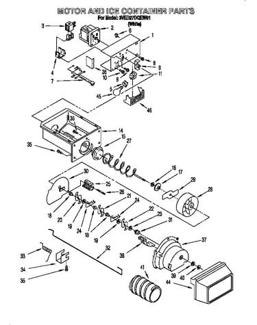 Motor and ice container