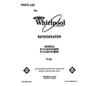 Whirlpool ET14JMXWN00 front cover diagram