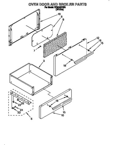 Oven door and broiler