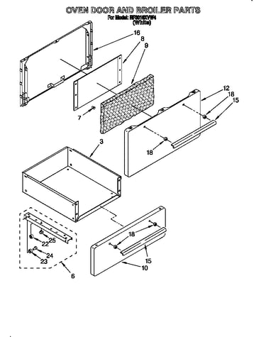 Oven door and broiler