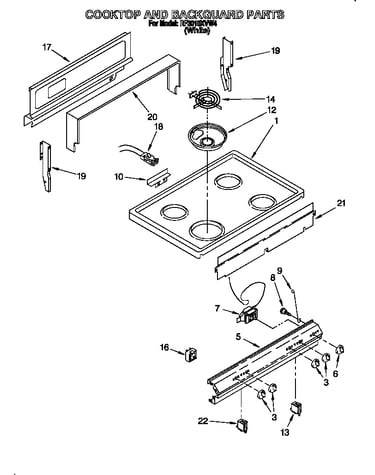 Cooktop and backguard