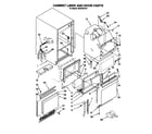 Whirlpool O53CAE1610 cabinet liner and door diagram