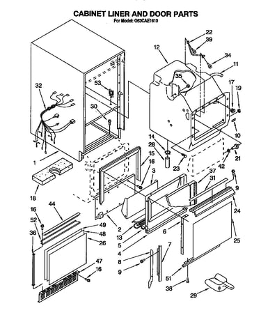 Cabinet liner and door