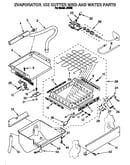 Evaporator, ice cutter grid and water