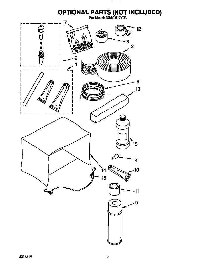 Optional parts (not included)