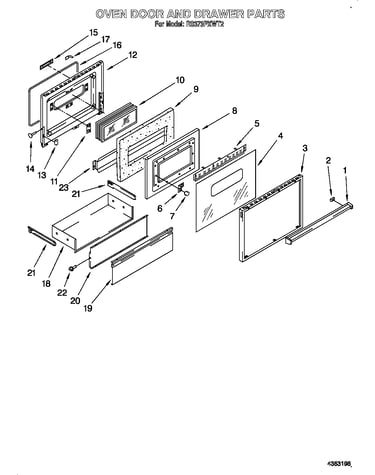 Oven door and drawer
