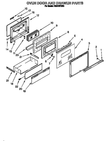 Oven door and drawer