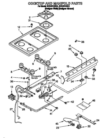 Cooktop and manifold