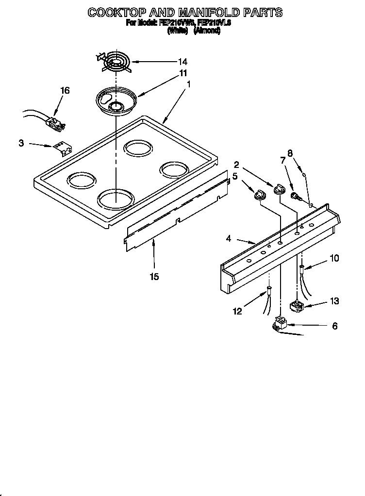 Cooktop and manifold