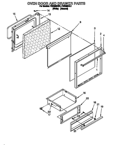 Oven door and drawer