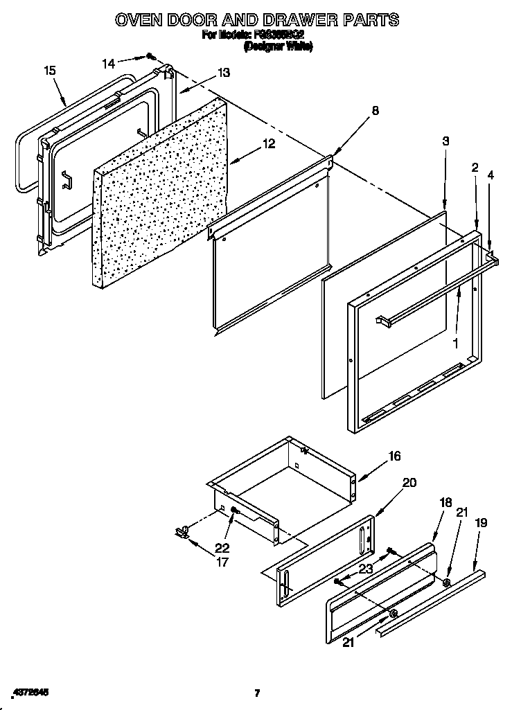 Oven door and drawer