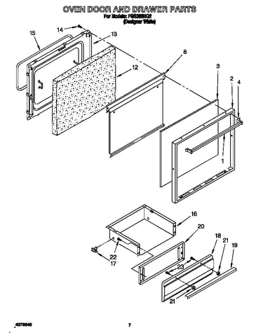 Oven door and drawer