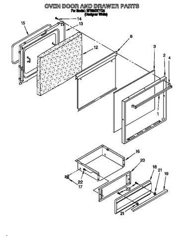 Oven door and drawer