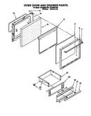 Oven door and drawer