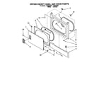 Whirlpool LTG6234AW1 dryer front panel and door diagram