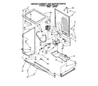 Whirlpool LTG6234AW1 dryer cabinet and motor diagram