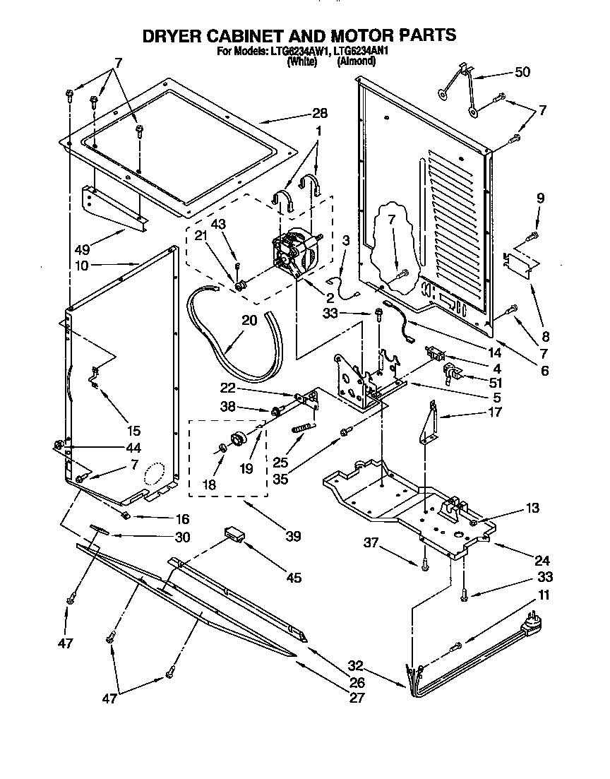 Dryer cabinet and motor