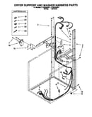 Dryer support and washer harness