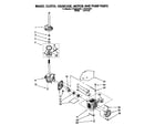 Whirlpool LTG6234AW1 brake, clutch, gearcase, motor and pump diagram